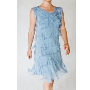 Made in Italy Silk Ruffle Dress